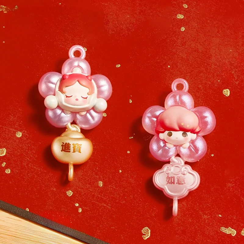 La salle d'or convoque la boîte ennemi de la série Nouvel An, cintre de porte Labubu, mini poupées, pendentif Kawaii, cadeaux du Nouvel An, 2025