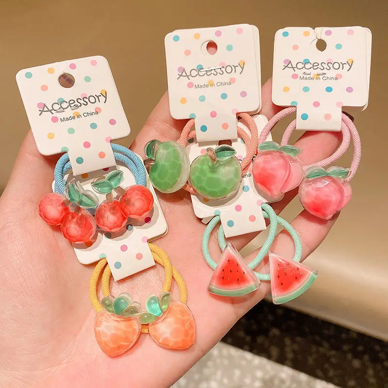 1/5 pairs cute small hairband for girls adorable hair accessory for curly hair girls' tumb elastic hair ties