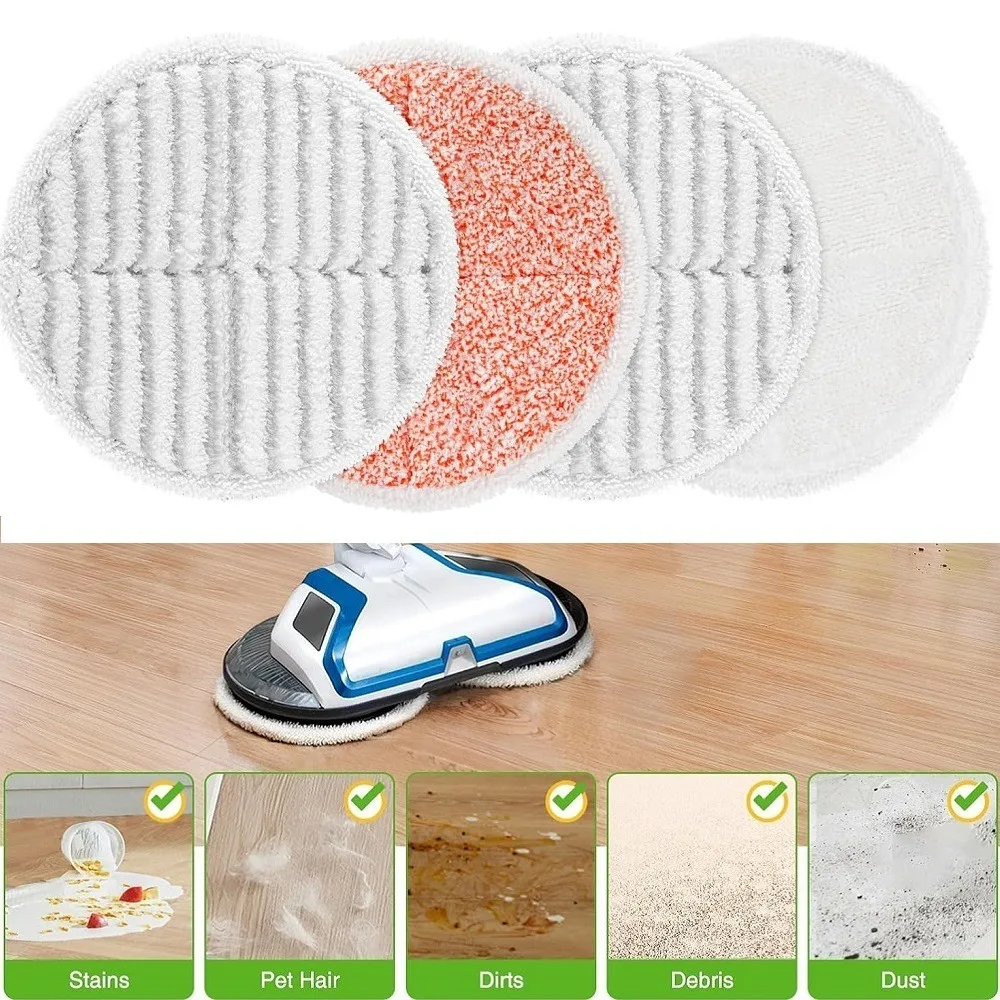 3 Pack Microfiber Replacement Mop Pads for Bissell SpinWave 2037 2039A 2124, Heavy Duty Hard Floor Steam Mop Cleaning Cloth