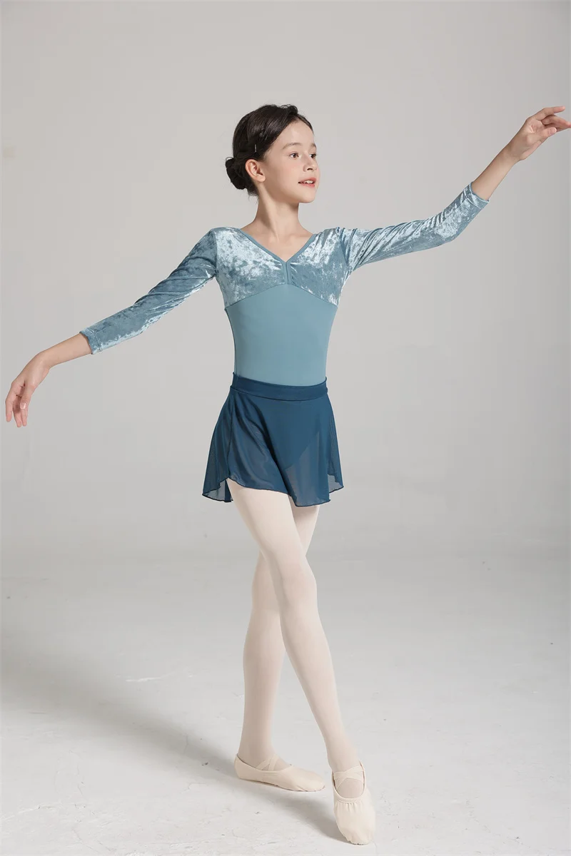 Heißer Verkauf billig hochwertige Kinder Mädchen Kinder tanz tragen hoch Spandex gewickelt Mesh Ballett röcke – Detail 27