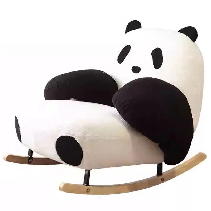 Household lazy big white panda rocking chair Household balcony recliner, cute living room leisure sofa single chair