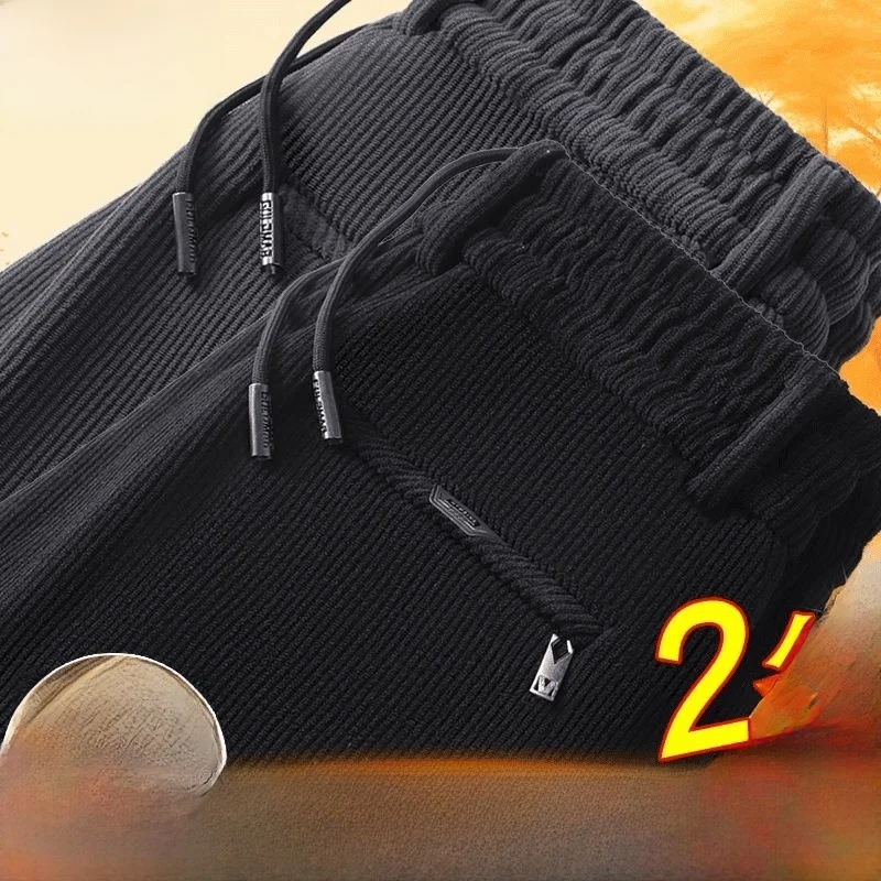 

Corduroy Straight Leg Loose Men's Casual Pants Autumn Winter Faion Versatile Dad Sports Sweatpants Polyester Fiber