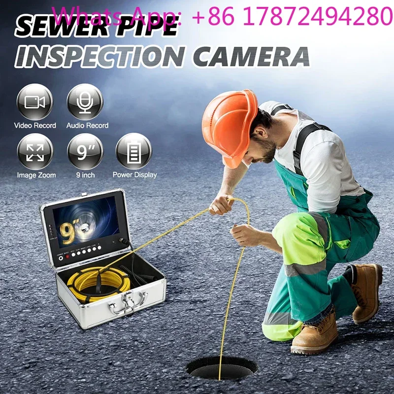 9 Inch IPS  Pipe Sewer Drain Inspection Video Underwater Pipelink Borescope 10M 20M 30M