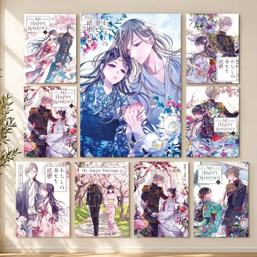 anime My Happy Marriage Poster HD Poster Printing Self Adhesive Poster for Living Room Bedrooms Home Decor Gift