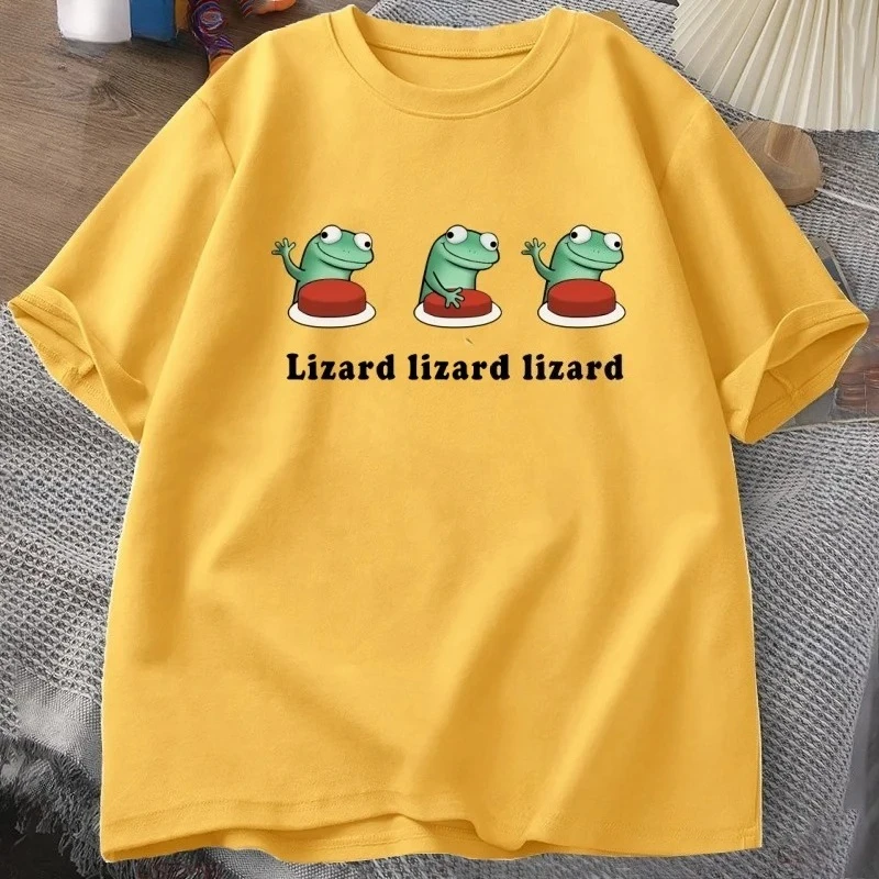 سحلية الرموز التعبيرية تي شيرت المرأة متعة قصيرة الأكمام تي شيرت الصيف عادية الجولة الرقبة تي شيرت الشارع الاتجاه النساء الملابس موضة Y2K #6