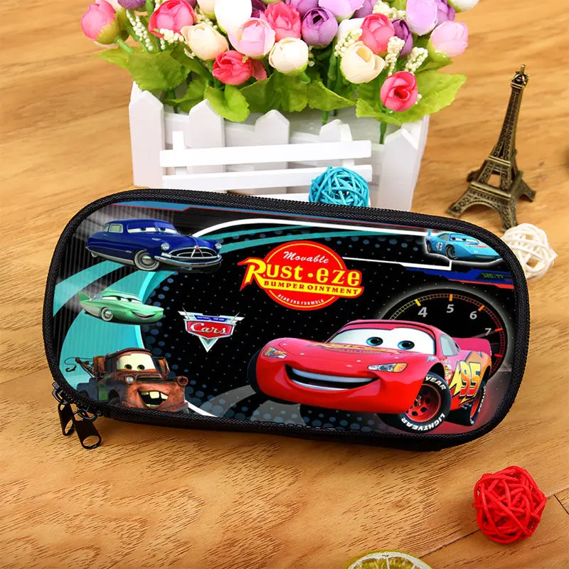 McQueen Cars Animation Cartoon Student Learning Stationery Large Capacity Pen Bag Pencil Box Personalized Creative Cosmetic Bag