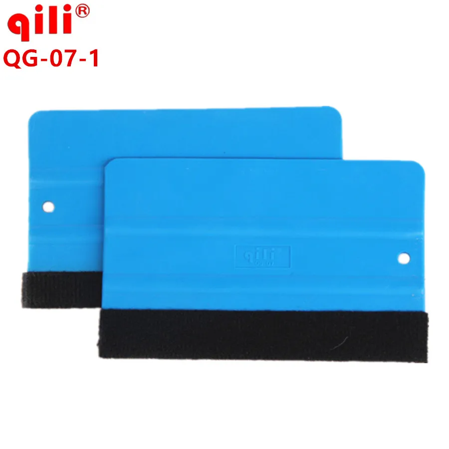 

QG-07-1 Auto Styling Vinyl Carbon Fiber Window Ice Remover Cleaning Wash Car Scraper With Felt Squeegee Tool Film Wrapping