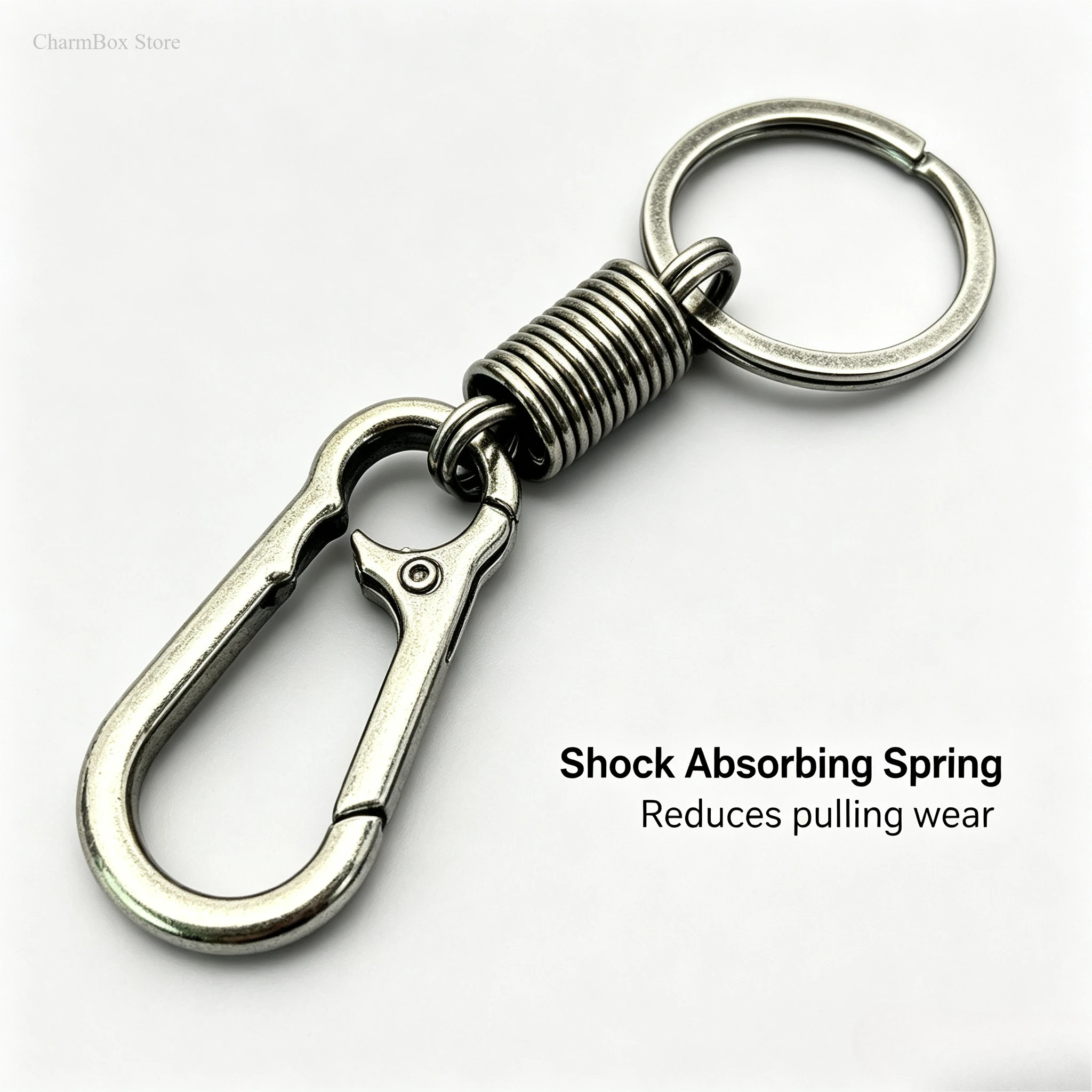 Creative Spring Metal Waist Hanging Ornament Car Key Ring Pendant Keychain Charm Men Women Daily Wholesale Gift