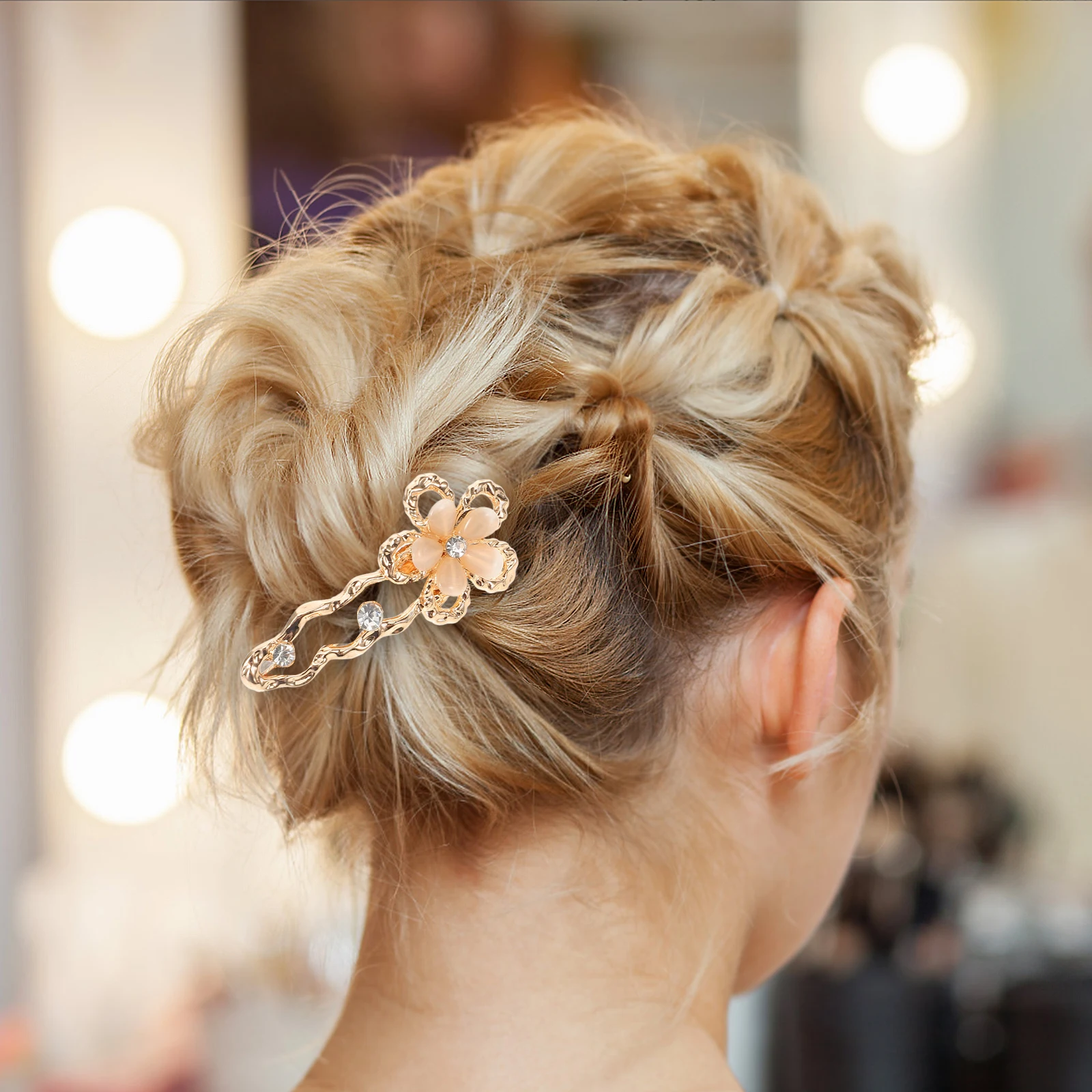 

2pcs Metal Flower Clips Adorable Barrettes Elegant Hair Decoration Small Flower Hairpins Cute Floral Accessories For Thin