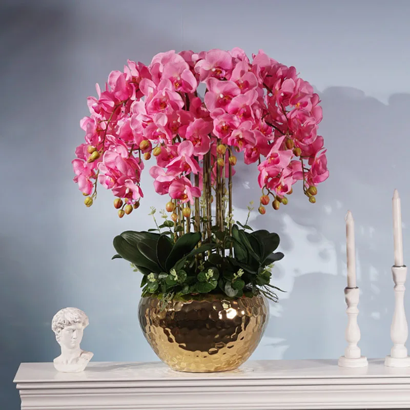 Artificial flower high-end new Phalaenopsis potted plant decorative floral ornament living room light luxury flower arrangement