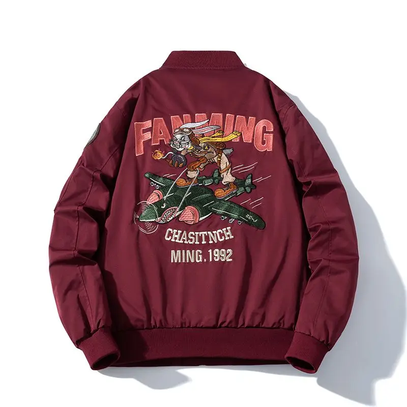 

Embroidered Patch Ma Pilot Jaet Men's Spring Autumn New American Retro Baseball orm Loose Couple Outerwear Women