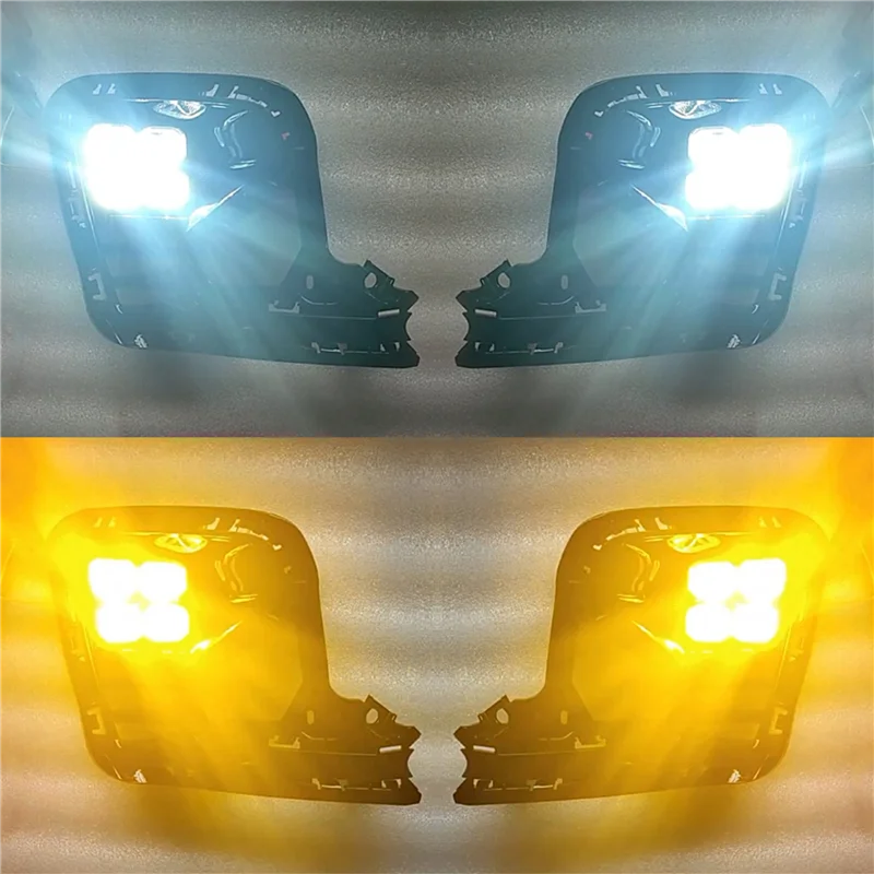 For Kia RIO 2022 2023 Car Front Bumper DRL LED Fog Lamp Cover Daytime Running Lights Yellow Turn Signal Light Day