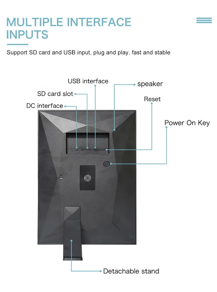 10 인치 나무 디지털 사진 프레임 지원 App USB SD 카드 사무실 데스크탑 선물 USW101에 대한 그림 비디오를 표시