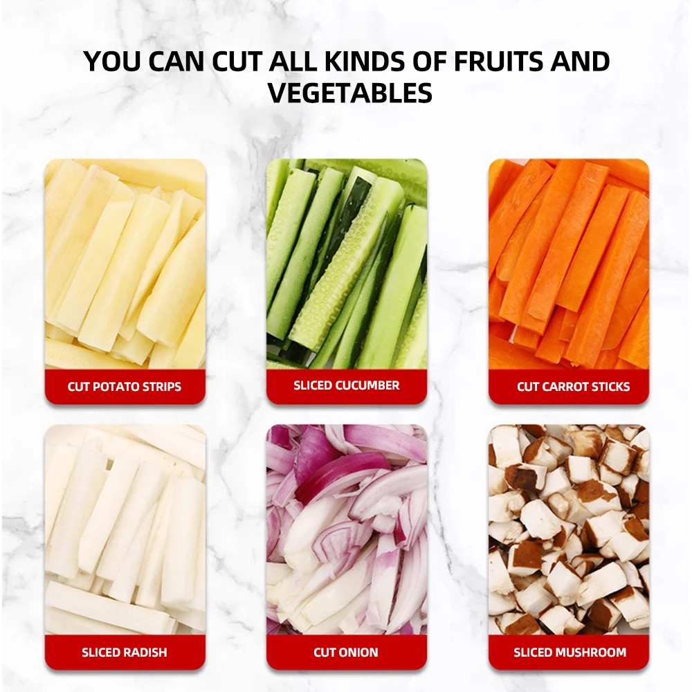 Cortador Manual de tiras de patatas para el hogar, cortadora de verduras de acero inoxidable de 10mm/12mm/14mm
