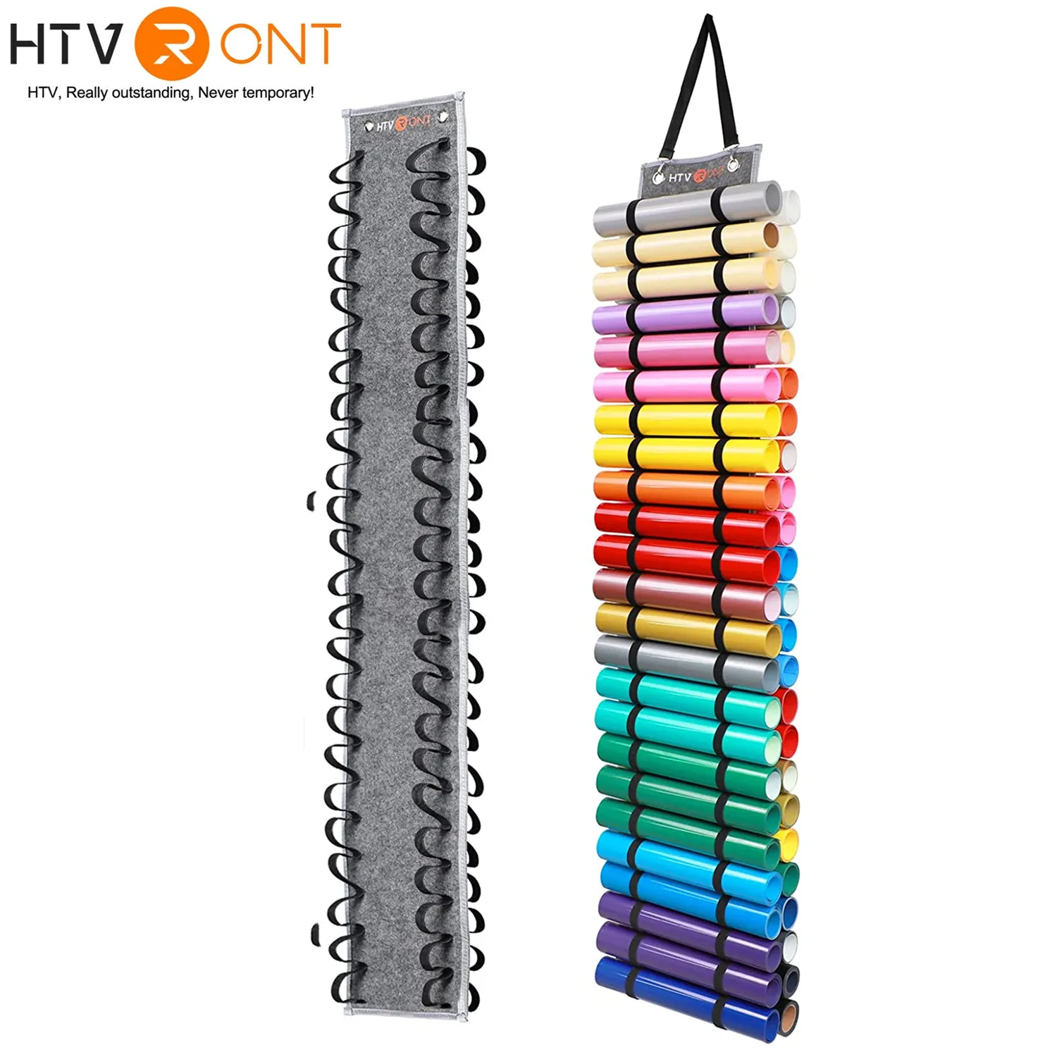 48Grid Vinyl Storage Holder Hanging Bag Rolls Vinyl Storage Rack Craft Vinyls Organizer Pocket Wall Mount Behind The Door Room