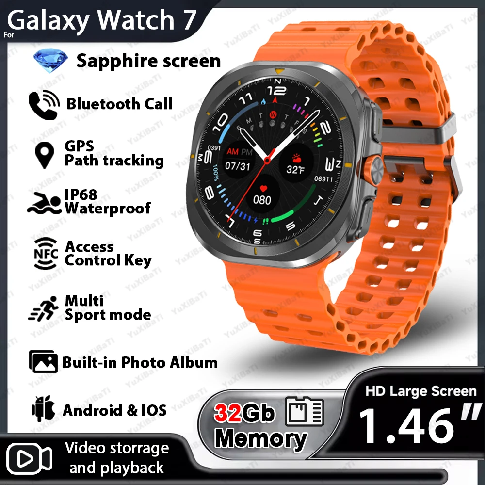 2025New Galaxy Watch 7 Ultra Smart Watch Men 32Gb Memory GPS NFC 1.5