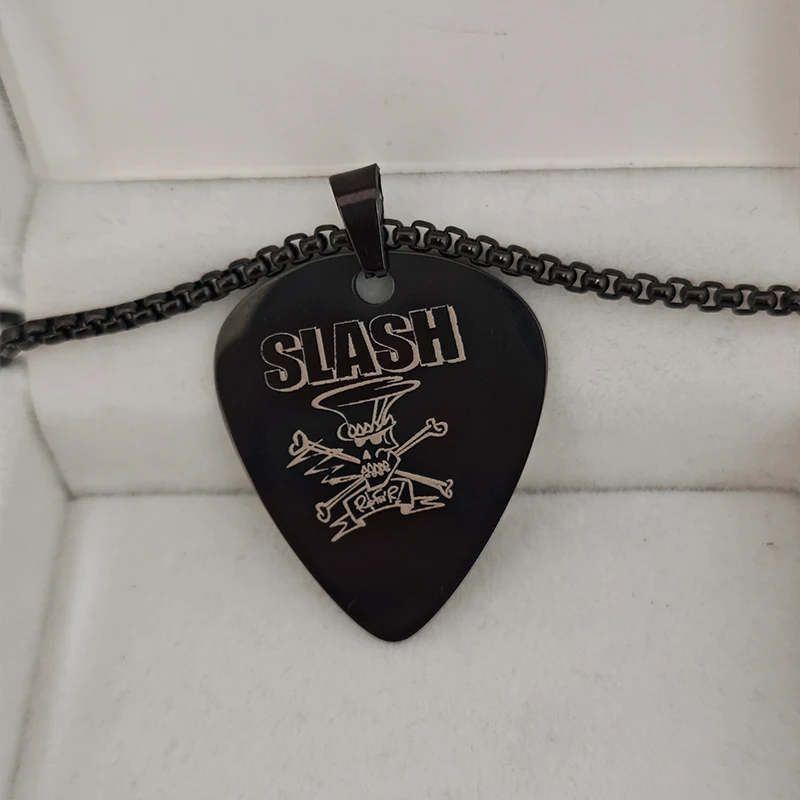 Custom Guitar Pick Pendant Necklace Unique Gift For Guitarists Stainless Steel Jewelry Customzied Pattern Text Boyfriend Gift - Image 4