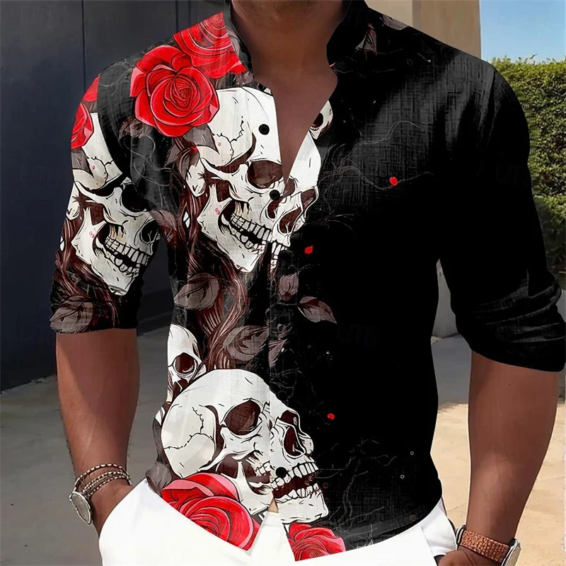 

Men's long sleeved printed shirt casual, soft and comfortable clothing new style