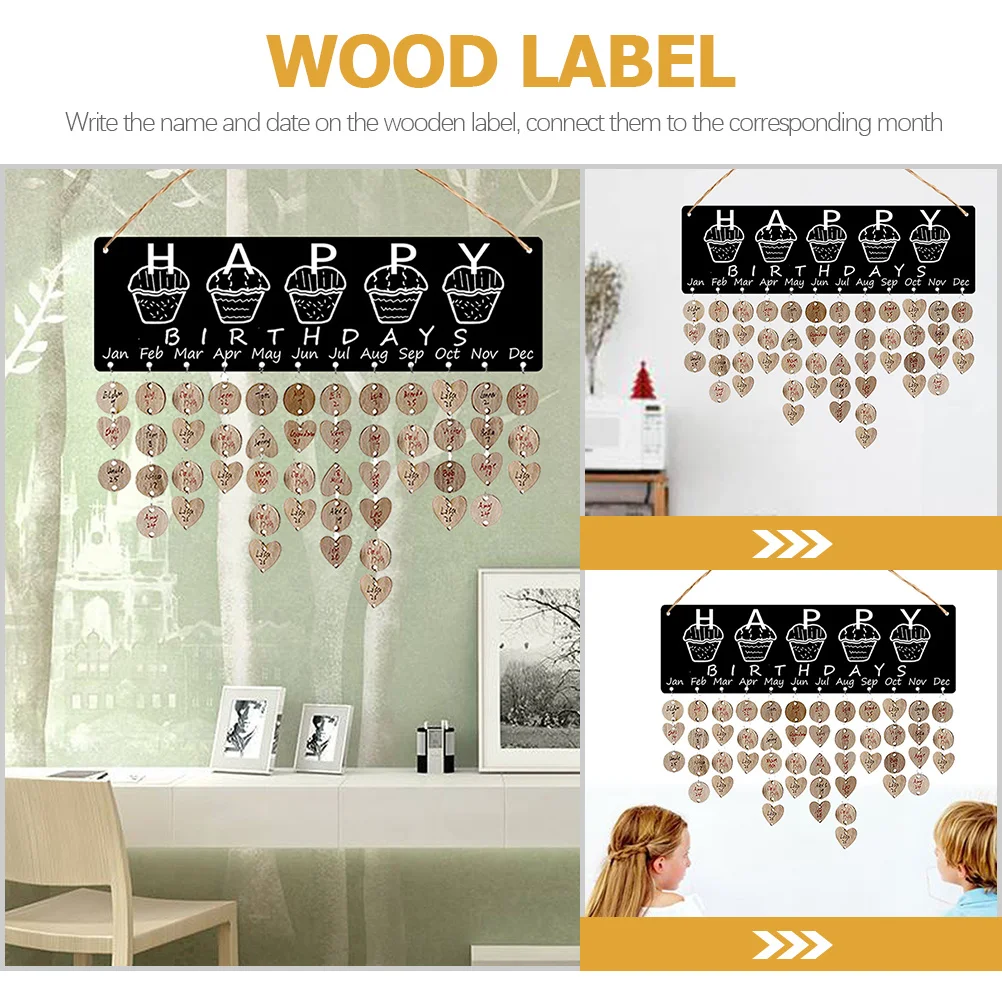 

Heart-shaped Disc Calendar Wall Calendars Board Happy Birthday Plaque Hanger Decor Reminder