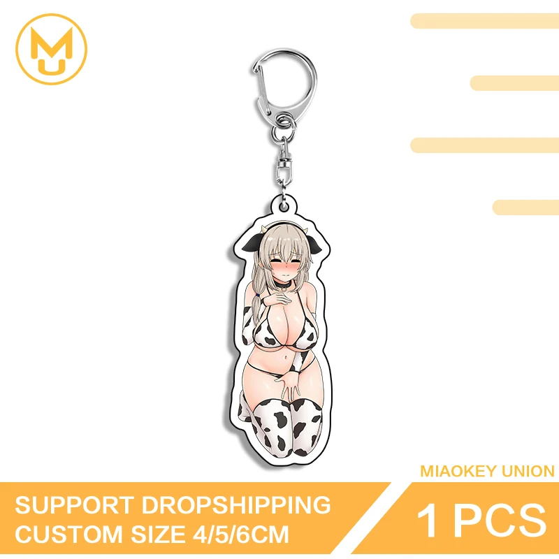 بدلة بقرة مغرية Tsuki Uzaki الاكريليك كيرينغ نشر شخصية ازياء الدعائم متعددة الوظائف دائم قلادة كيرينغ