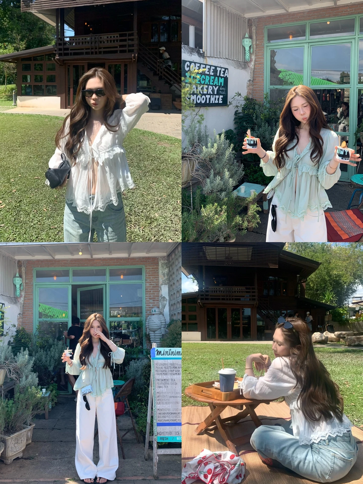 

Yellow Zonly Zzptte Mollina Girl irt Lace V-ne Splice Sunscreen Open Cardigan Loose Fit Long Sve l Sle Wome...