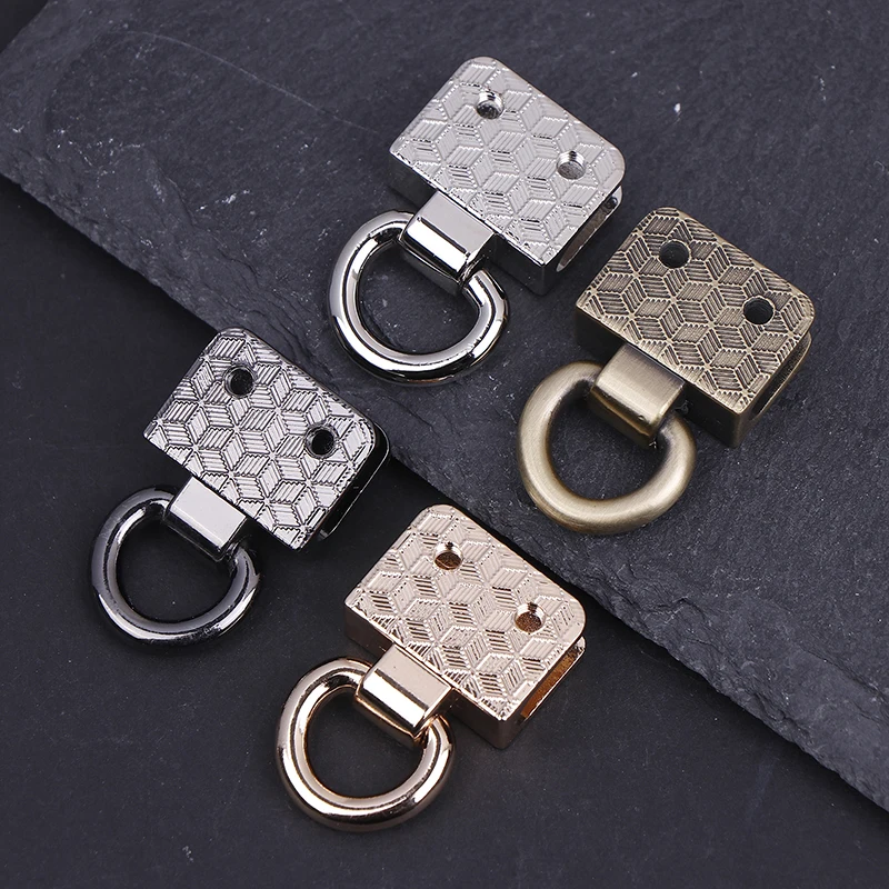 2Pcs Metal Bag Side Edge Hang Buckle Clip With D Rings For DIY Leather Craft Bag Strap Belt Handle Shoulder Crossbody Bag Parts