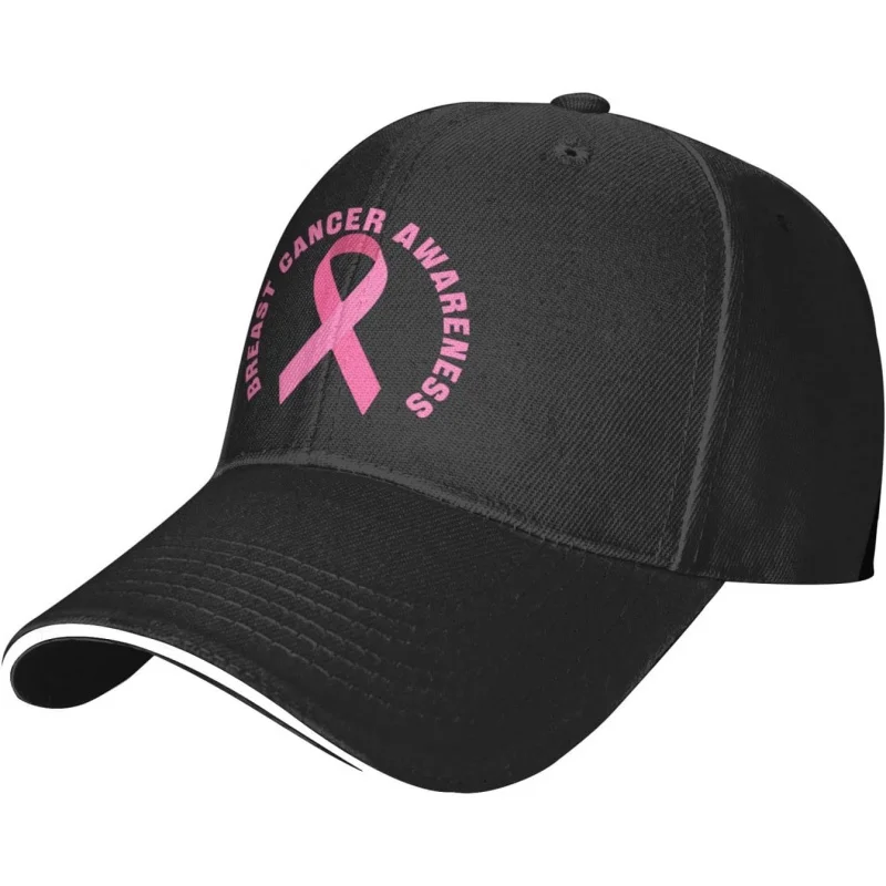 Breast Cancer Promotion Pink Ribbon Baseball Cap for Both Men and Women Truck Cap Arc Baseball Cap Adjustable