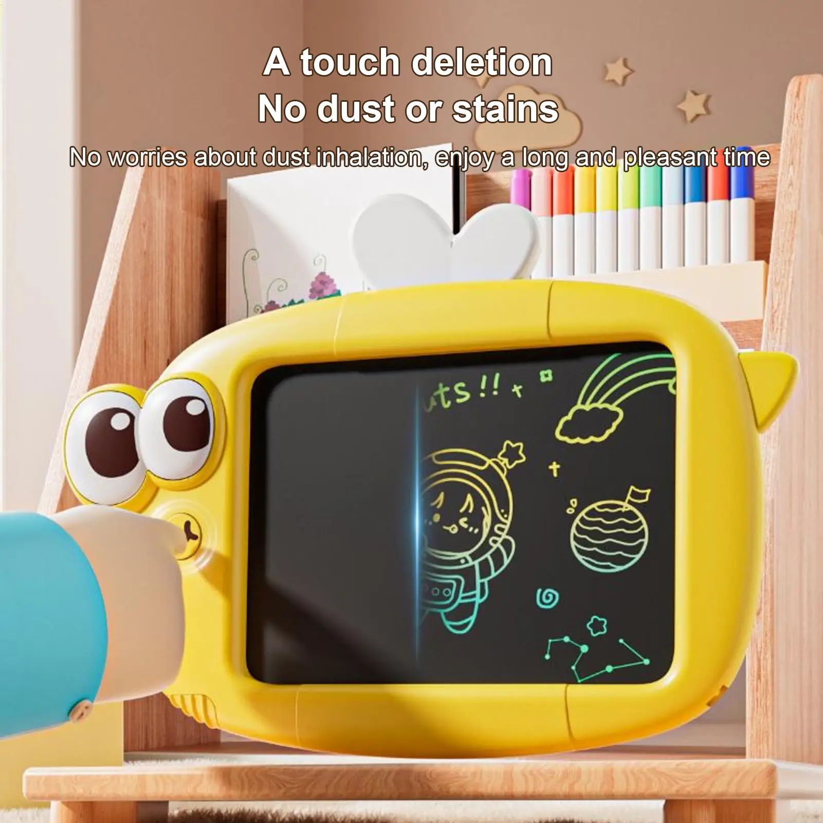 LCD-Schreibtablett für Kinder, buntes Doodle-Brett, löschbarer, wiederverwendbarer Zeichenblock für Reisen, Lernen, Praxis, Lernspielzeug