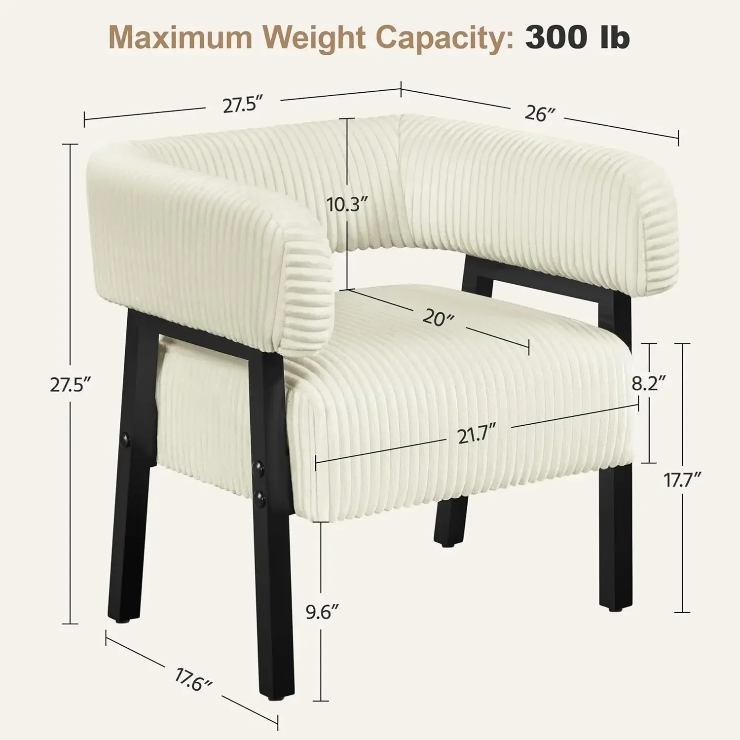 [أفضل بائع! ]مجموعة كراسي كوردوراي برميل مكونة من 2، كرسي بذراعين منجد حديث مع أرجل خشبية صلبة، كرسي ترفيهي مريح مع P