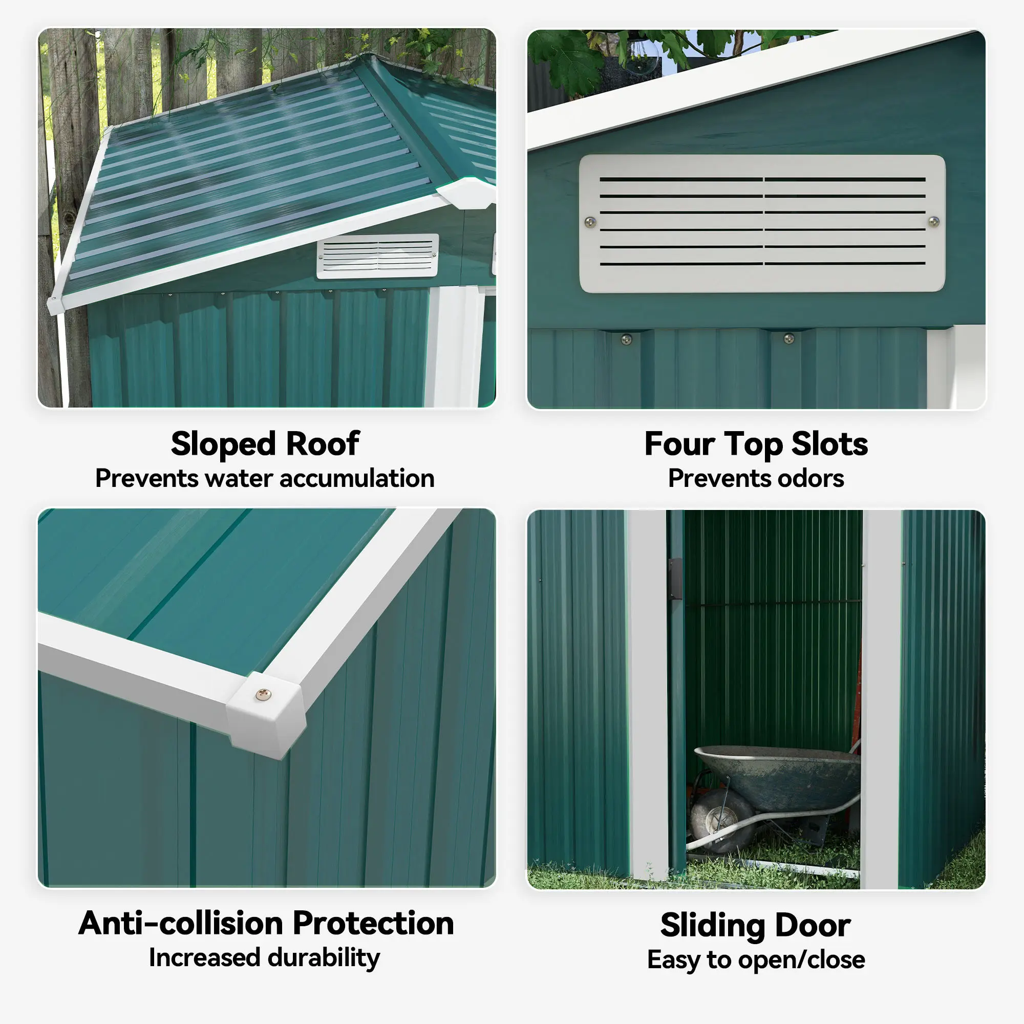 5ft X 4.3ft Outdoor Garden Storage Shed, Tool Storage Shed with Sliding Door