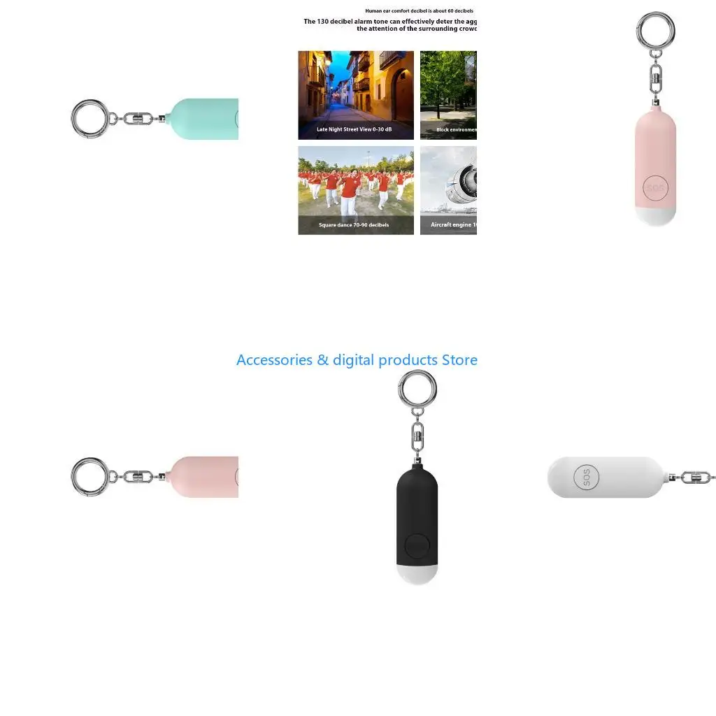 77JD Emergency Safety Alarm with LED Flashlight Defense Safety Protections Alert Device Security Alarm for Girl