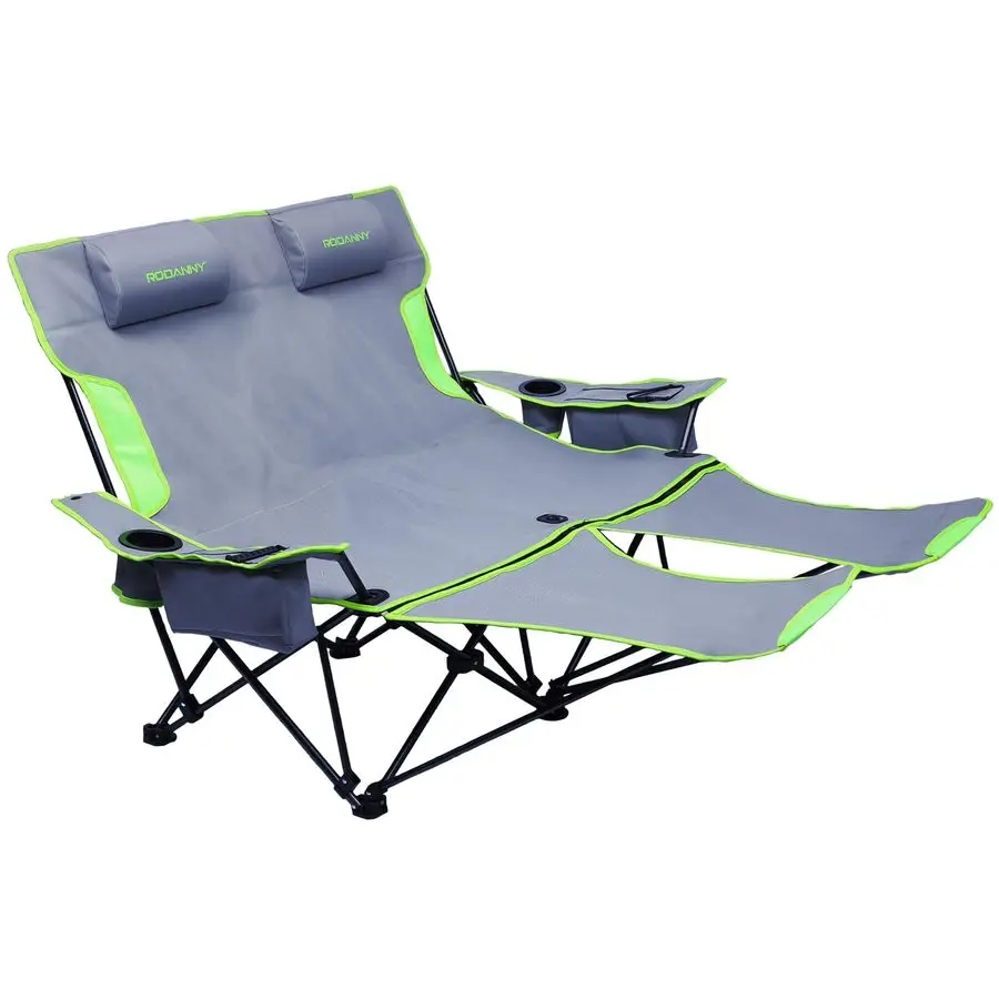 

Camping Chair,Adjustable Two Person Adjustable Backrest Reclining chairs with Foot Rest,Oversized Folding Camping Loveseat,Offi