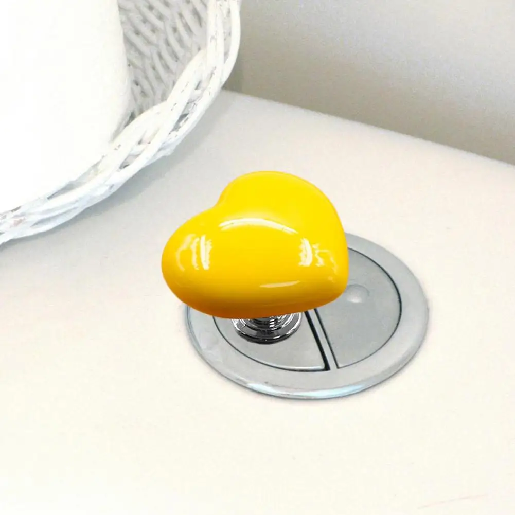 1pc Toilet Press Button Heart Shaped Press Tank Push Switch Toilet Bathing Room Decor Water Press Flush Button