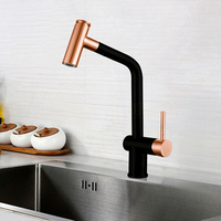 Rose gold Kitchen Sink Faucet 304 Stainless Steel  Hot And Cold Water Pull Out 360 Degree Kitchen Mixer Tap