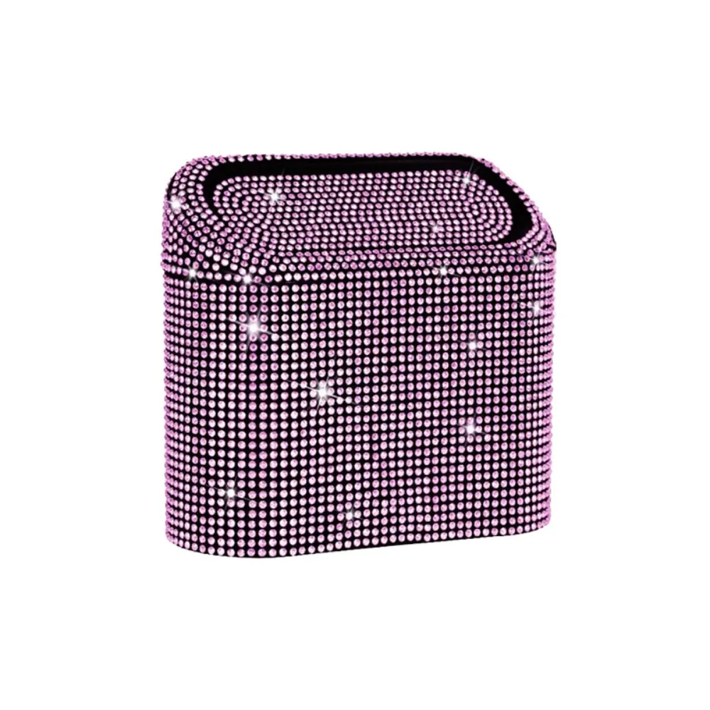 

Новый блестящий автомобильный мусорный бак с крышкой, горный хрусталь, автомобильный мусорный бак, подвесной захват для мусора, аксессуары для салона автомобиля