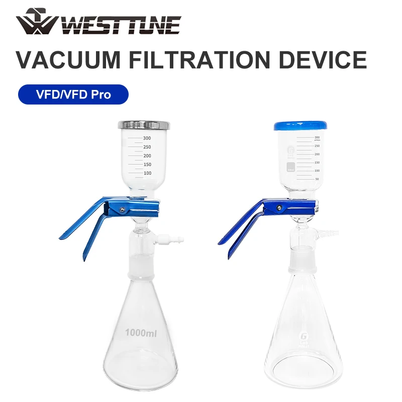 Westtune Vacuum Filter Apparatus Laboratory Vacuum Filtration Distillation Filter Bottle Kit 250/500/1000/2000ml Glass Filter