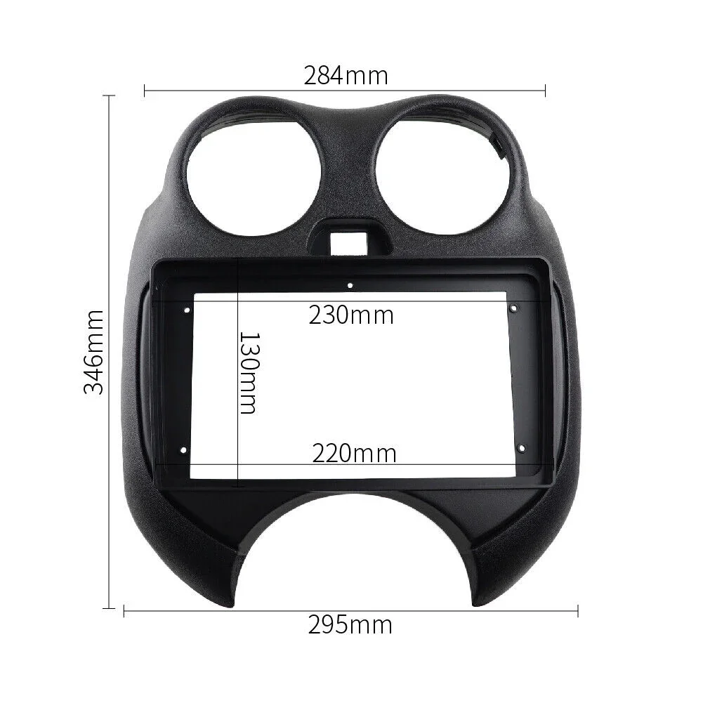 Car Dashboard Panel Frame Radio Fascia For Nissan Micra / March(K13) 2010-2013 ABS Black Auto Replacement Accessories