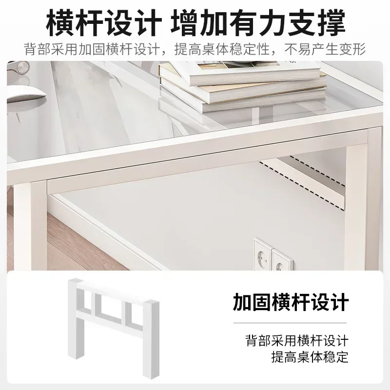 Design Style Computer Desk Desktop Tempered Office Glass Table Modern Minimalist Student Desk Home Desk Table