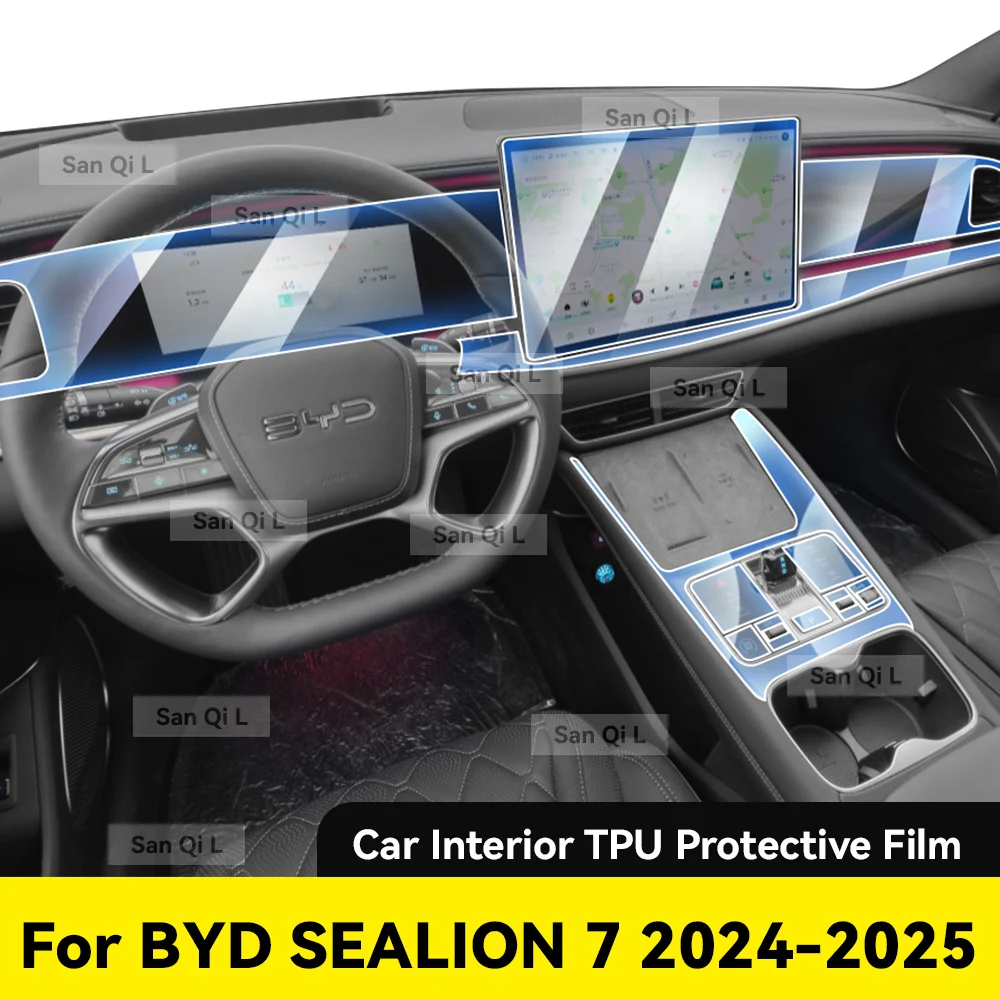 

Interior TPU For BYD SEALION 7 EV 2024 2025 Protective Film Cover Anti-Scratch Gearbox Panel Navigation Screen Automotive