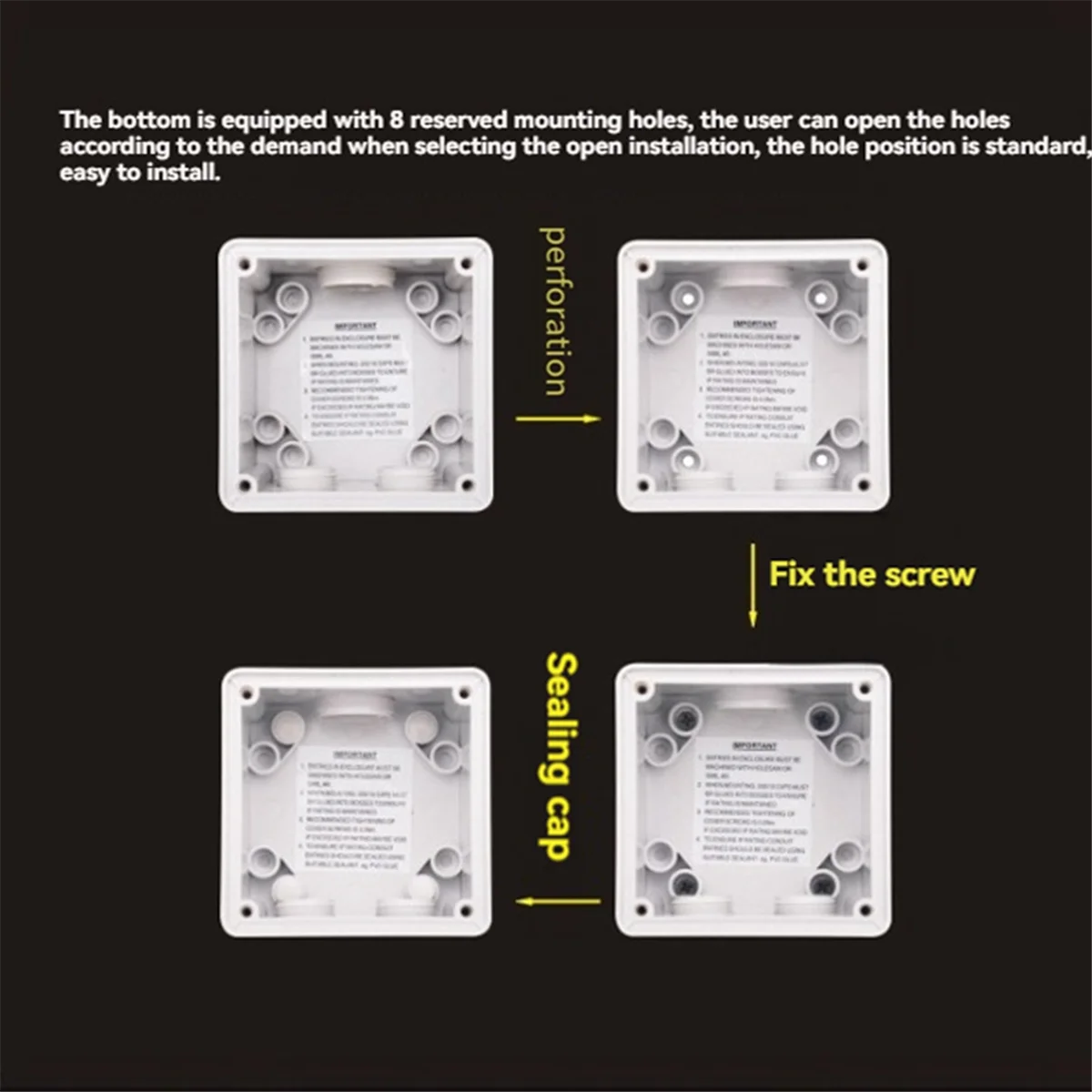 B53CC Waterproof Switch Outdoor Power Isolator on-Off Switch Dustproof Rotary Control Switch Socket with Accessories(3P40A)