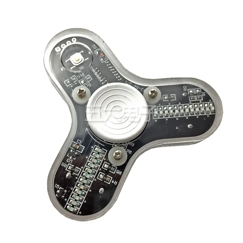 Electronic DIY LED Fingertip Gyroscope Kit LED Display Three Leaf Fingertip Gyroscope Electronic Welding Practice Loose Parts