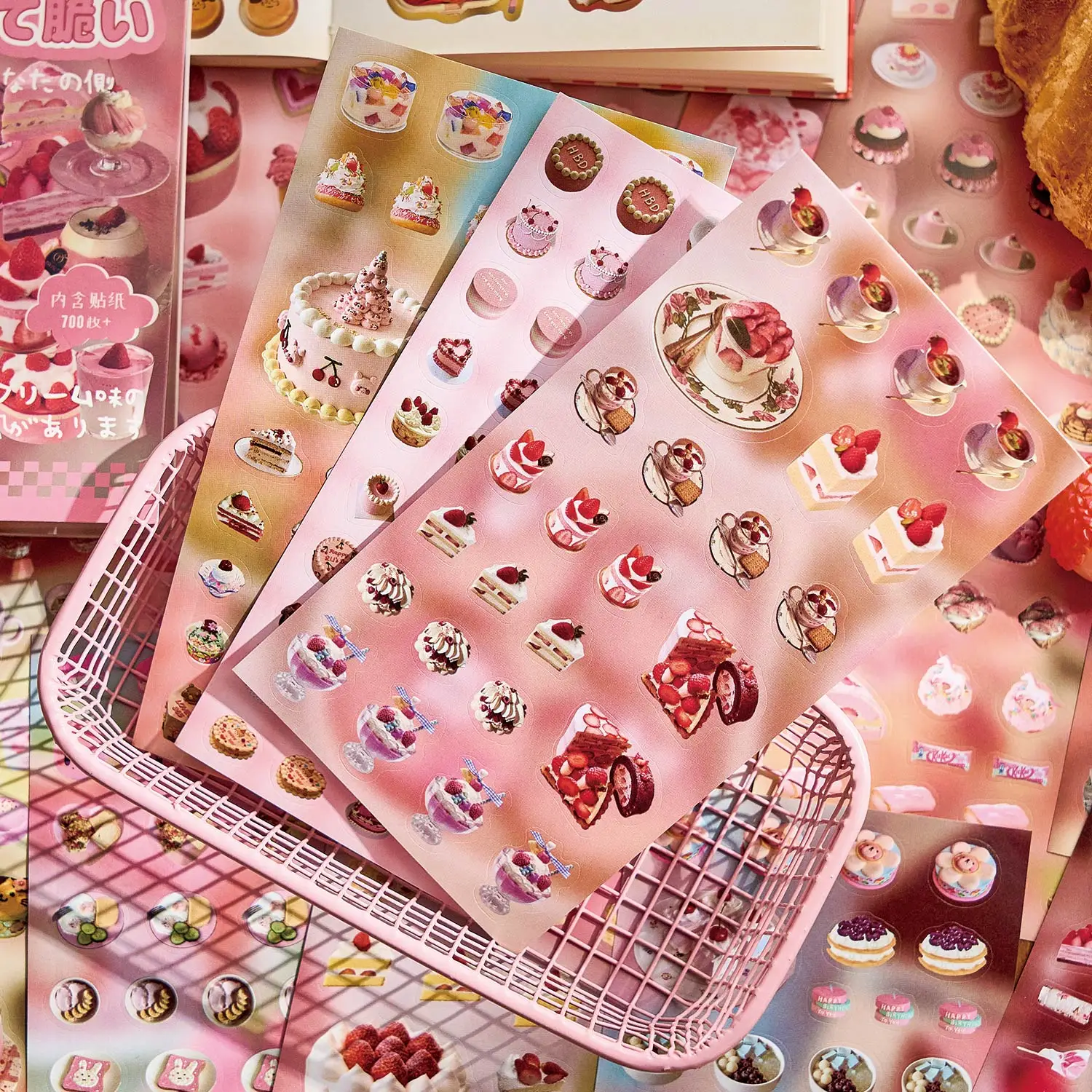 700 ملصقًا من سلسلة السجل اللذيذ، ملصقات مواد تزيين ذاتية الصنع على الطراز الياباني القديم