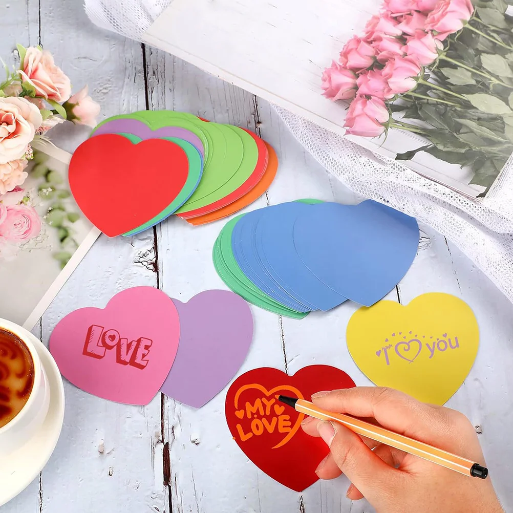 

108pcs Heart Shaped Handwriting Paper Bright Colors For Valentine'S Day Kids Birthday Classroom Decoration Craft Projects Decor