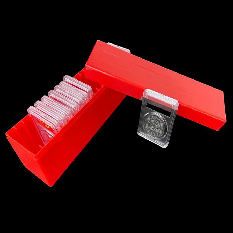 20 Coin Slab Capacity Storage Box Red Case Holder Slabs Commemorative coin box Compatible For PMG TACC PCGS PCCB Holders