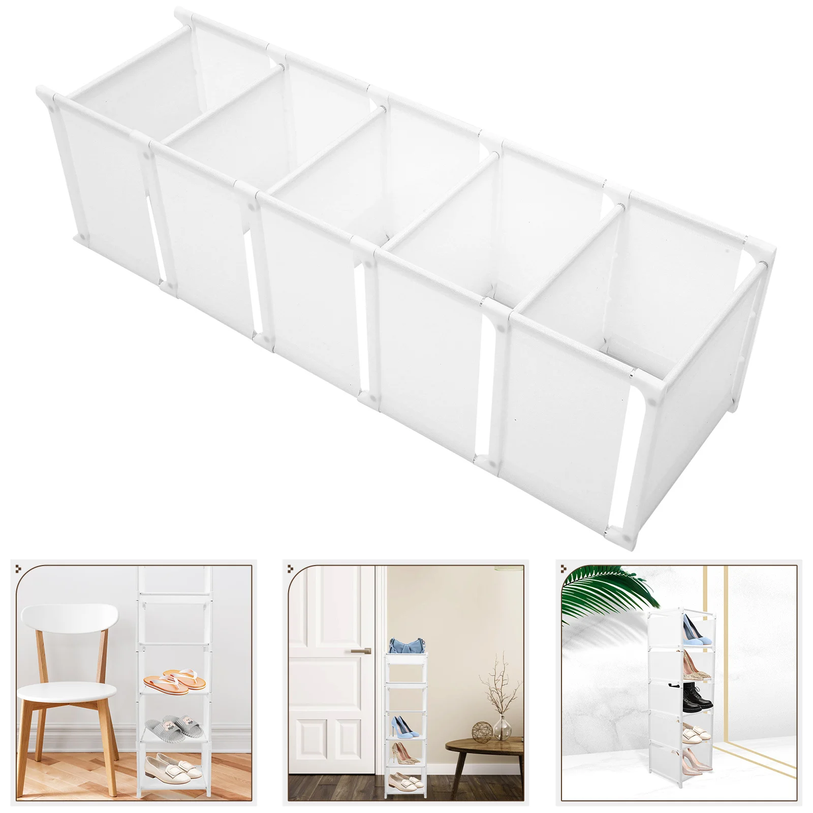 

6-Layer Folding Rack Space Saving Storage Organizer Tall Narrow Multi-Tier Shoe Stand For Entryway Dormitory Freestanding Home