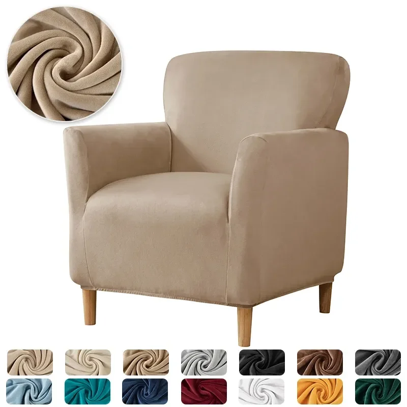 Enhance Your Living Space with Luxurious, High-Quality, and Elegant Solid Velvet Elastic Stretch Armchair Sofa Covers - Ideal Sl