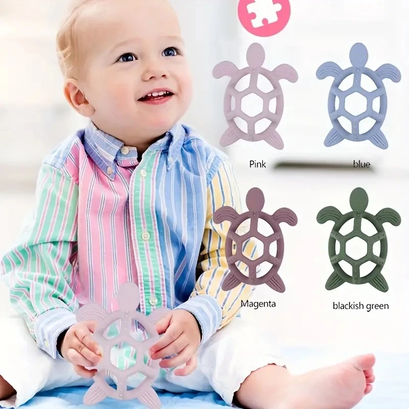 Baby Teething Toys, Turtle Infant Chew Toys, Silicone, BPA Free, BPA Free, 3M + Baby Teething Relief