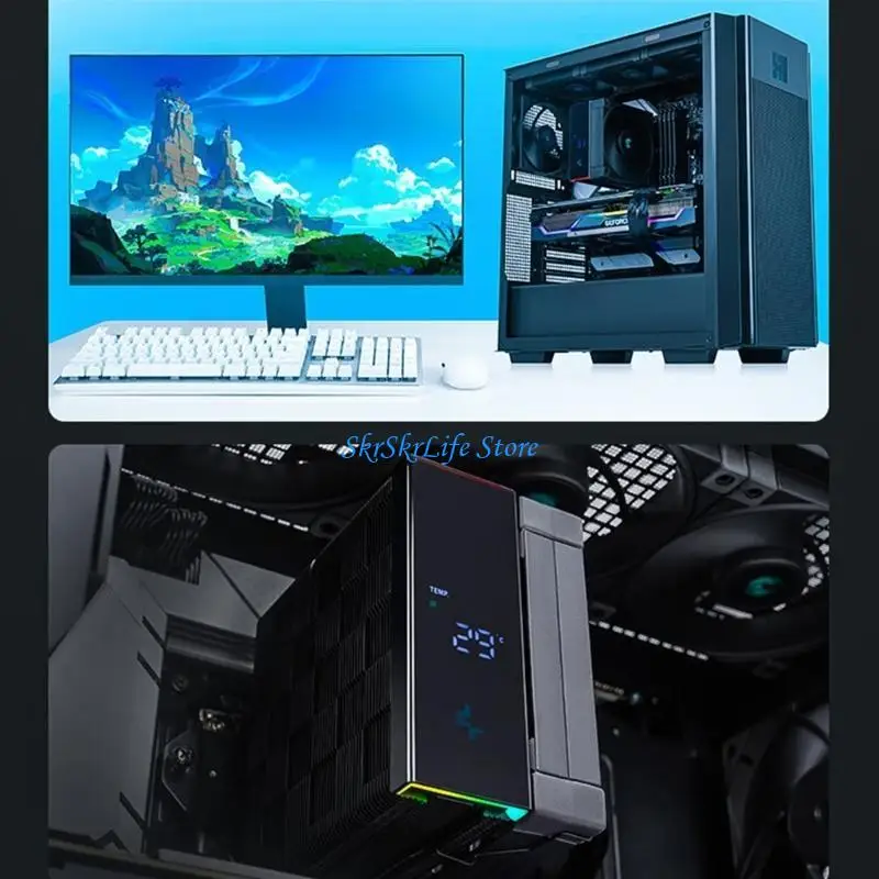 E65E PC Cooling Fan Silent Control Computer Cooler untuk LGA Common Plat