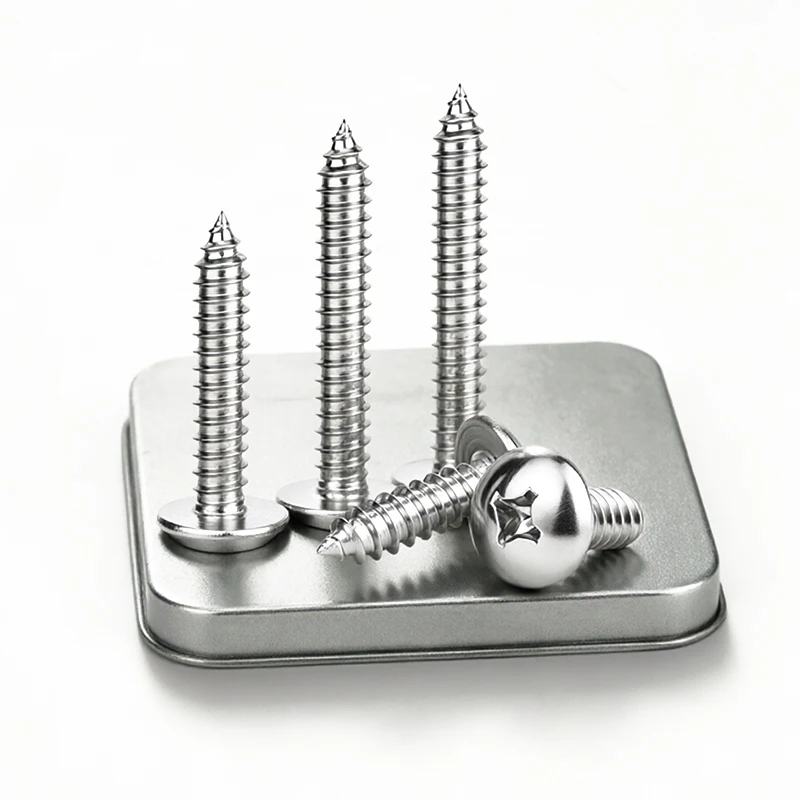 JISB1122 Phillips Cross Mushroom Truss Head Self-Tapping Screws, 304 Stainless Steel Self Tapping Fasteners ST2.9-ST4.8