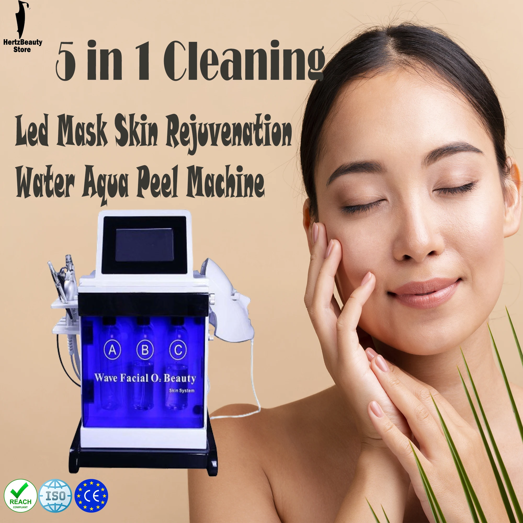 5 in 1 Beauty Facial Care Hydra Machine Oxygen Jet Peel Firming Dermabrasion Mask Skin Rejuvenation Water Aqua Peeling Device